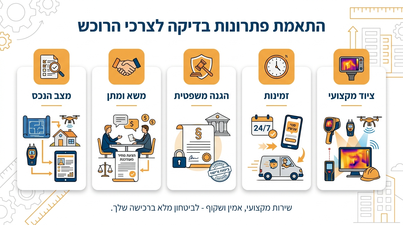 טבלת צרכי רוכש דירה מול מענה של בדק בית מקצועי