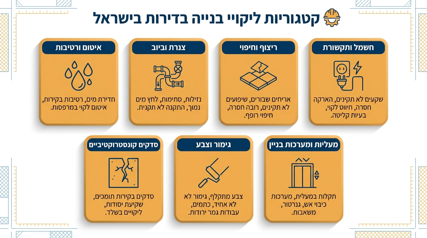 ליקויי בנייה: המדריך המלא לזיהוי ולטיפול בבעיות בנייה נפוצות