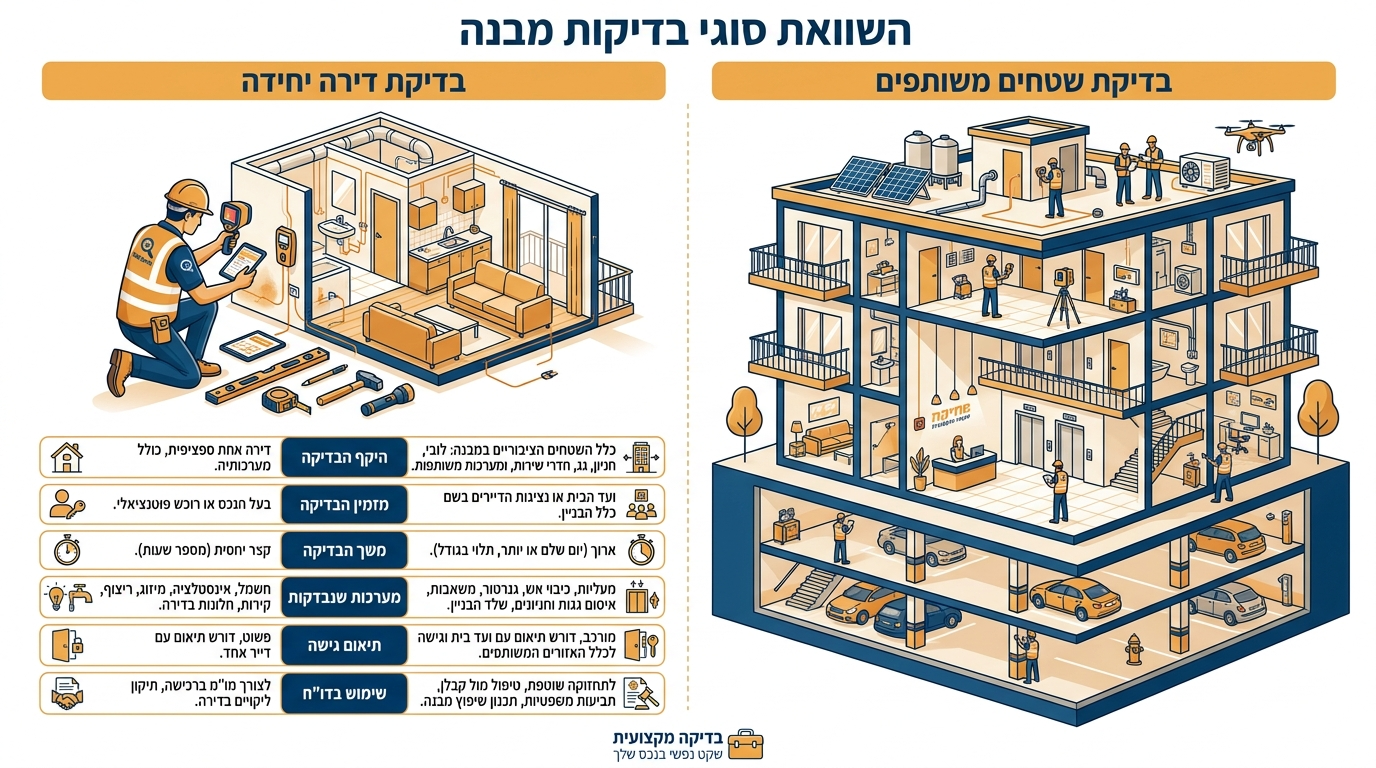 בדק בית רכוש משותף: המדריך המלא לבדיקת שטחים משותפים בבניין