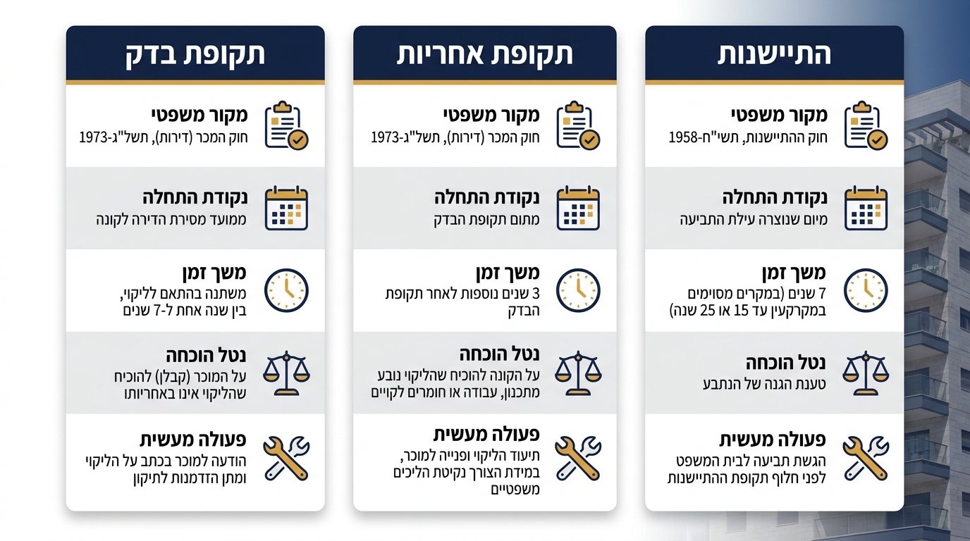 כל מה שצריך לדעת על תקופת בדק דירה חדשה ואחריות קבלן