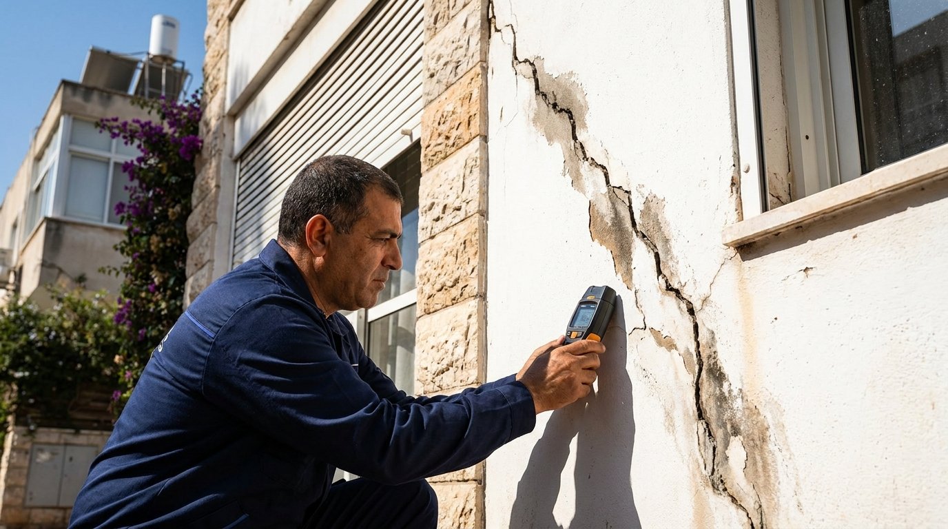 סדקים בקירות חוץ וחדירת מים לדירה