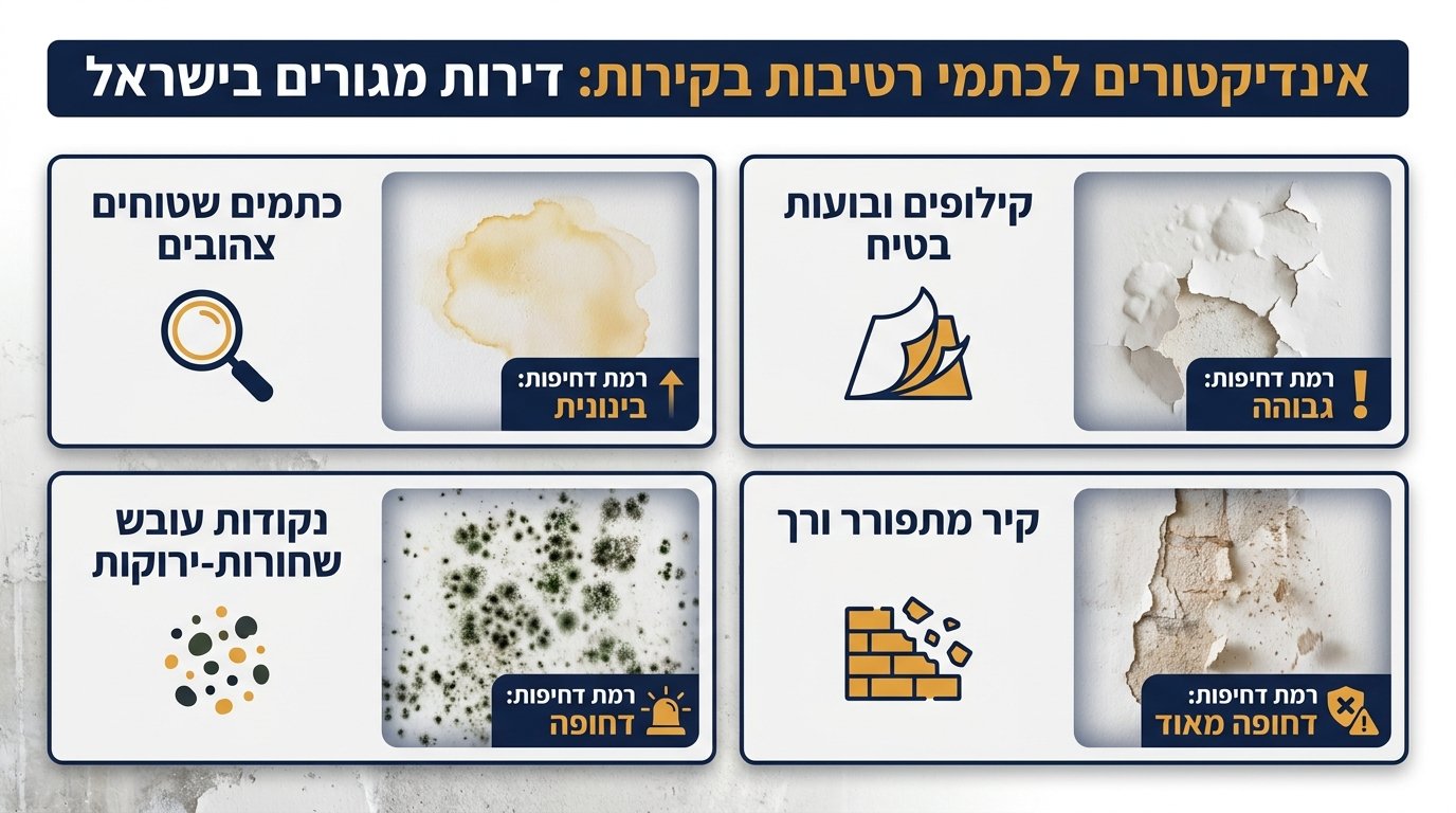 סימני רטיבות בדירה: איך לזהות ולטפל בבעיה בהצלחה