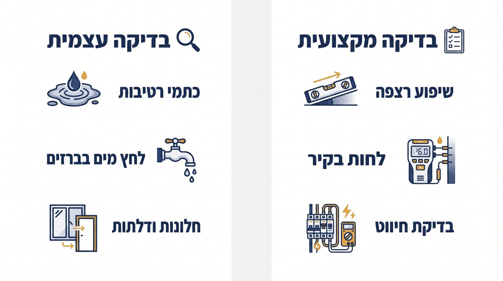 מתי סיור עצמי בדירה מספיק ומתי נדרשת בדיקה מקצועית