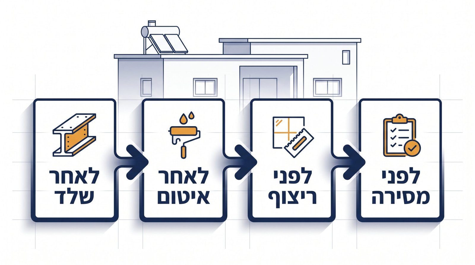 שלבי בדיקה מומלצים בבנייה פרטית לפי שלבי ביצוע